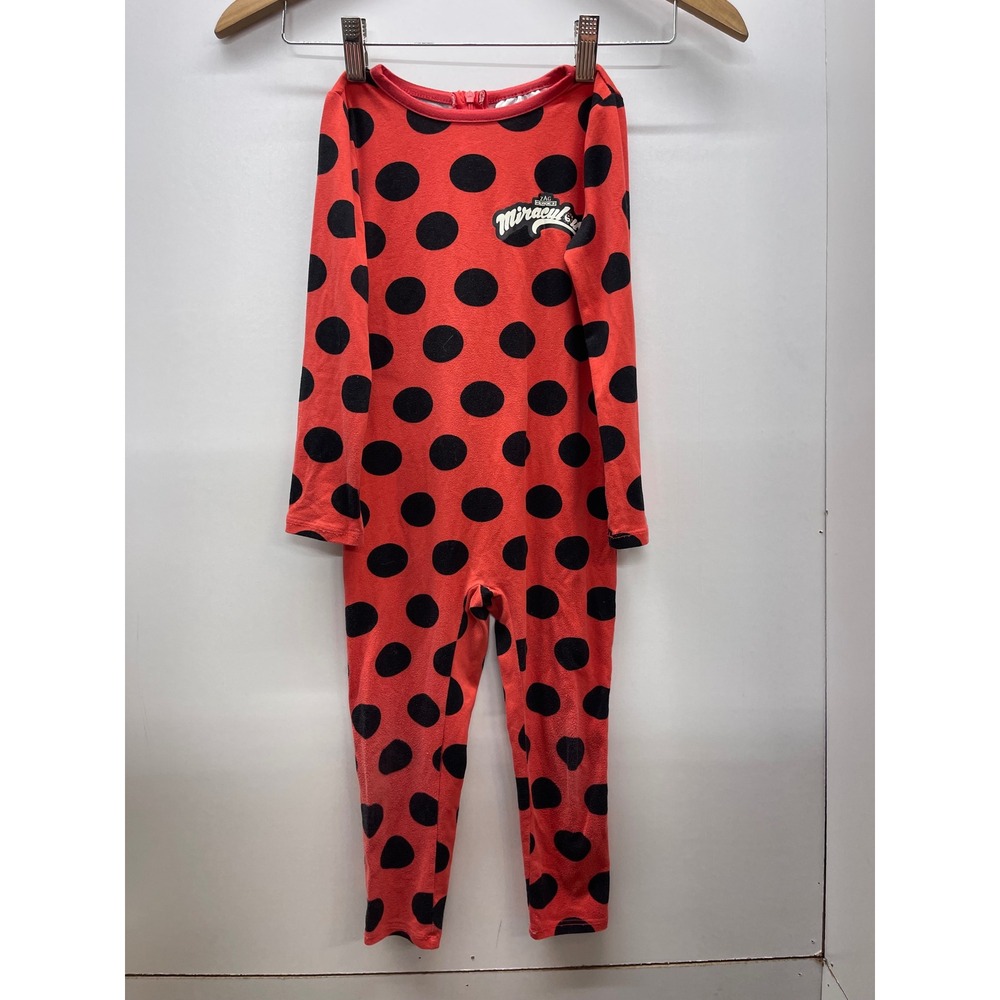Miraculous Ladybug Red Black Polka Dot Jumpsuit Kids 4T Long Sleeve ZAG Heroez